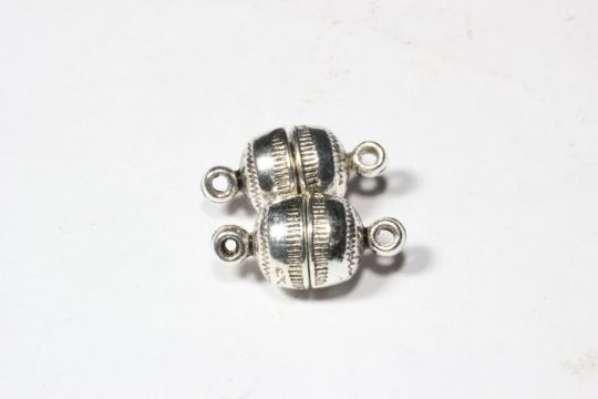 7x15mm Antique Silver Magnetic Clasps, Round  Clasp  PLS33