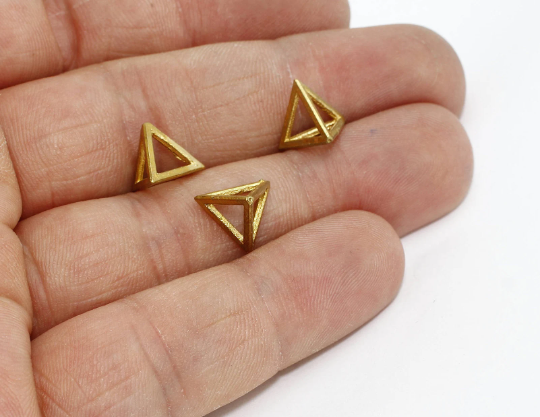 Raw Brass Triangle, Triangle Charms, Geometric Charms, SOM203