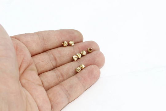 5mm Raw Brass Laser Cut Beads, Faceted Beads, Spacer  SOM289