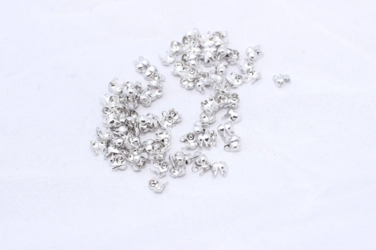 Rhodium Plated Crimp Beads, Fits 2mm Ball Chain, Crimps, Ball,  CR70