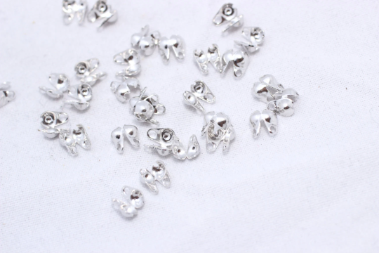 Rhodium Plated Crimp Beads, Fits 2mm Ball Chain, Crimps, Ball,  CR70