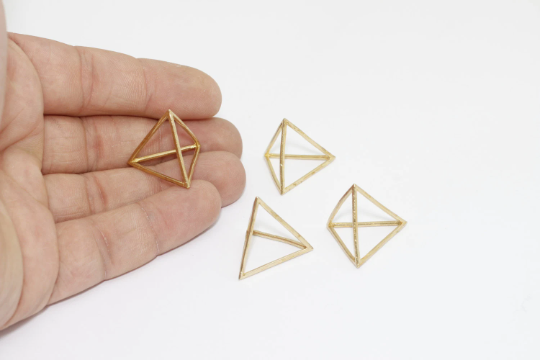 21mm Raw Brass Pyramid Charms, Triangle Charms,   SOM66