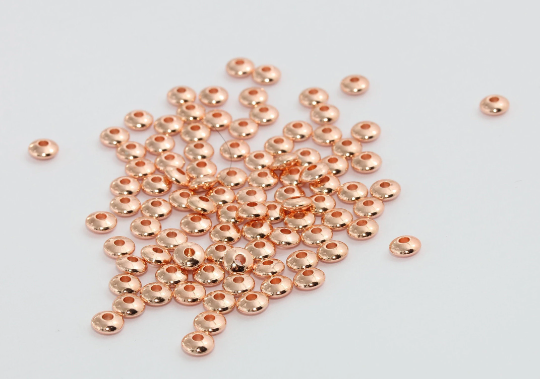 2x4,5mm Rose Gold Spacer Beads, Rondelle Beads, ROSE458