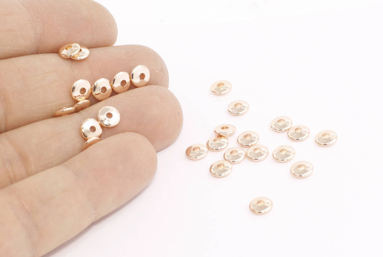 2x6mm Rose Gold Spacer Beads, Rondelle Beads, Rose ROSE59