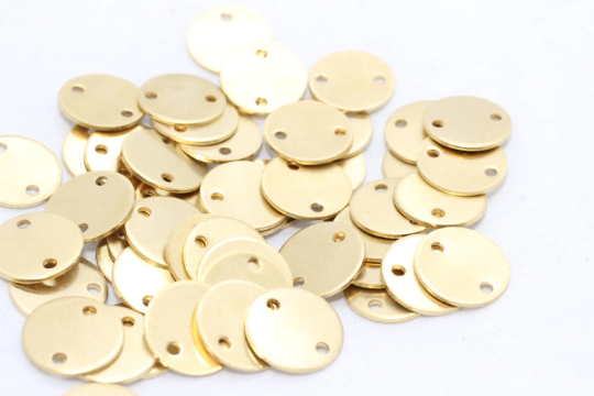 12mm Raw Brass Disc, Coins, Stamped Disc, Findings, Brass  ALS8