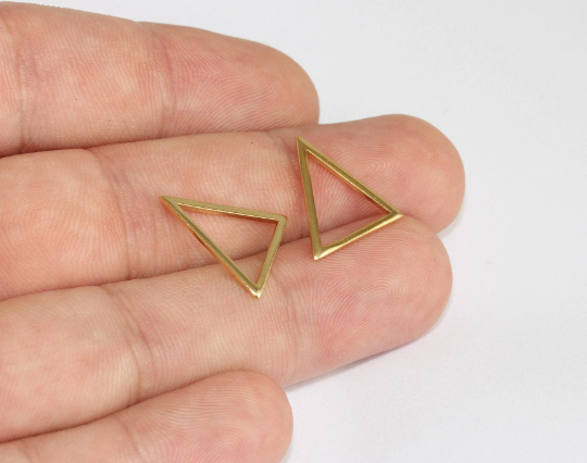 16x18mm 24k Shiny Gold Triangle Charms, Bracelet,   MLS839