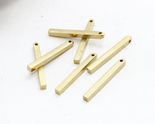 4x40mm Raw Brass Bar, Bar Necklace, Nameplate Bar, AE19