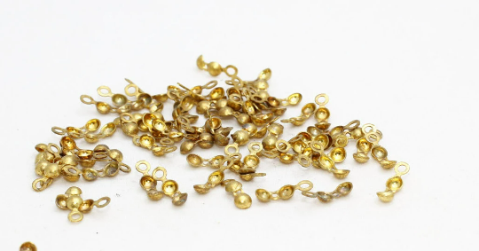 Raw Brass Crimp Beads, Fits 1mm Ball Chain, Crimps, Ball, CR44