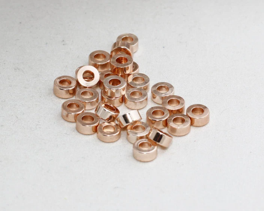 6mm Rose Gold Spacer Beads, Rose Gold Spacers, Rondelle ROSE165