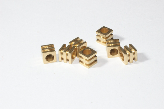 6mm Raw Brass Cube Beads, Geometric Beads, Tube Beads, Cube Beads, Raw Brass Supplies, Tubes, Solid Brass, gt, KA46