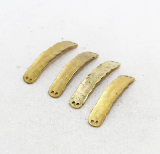 7x42mm Raw Brass Curved Bar, Rectangle Bar, Connector SOM135