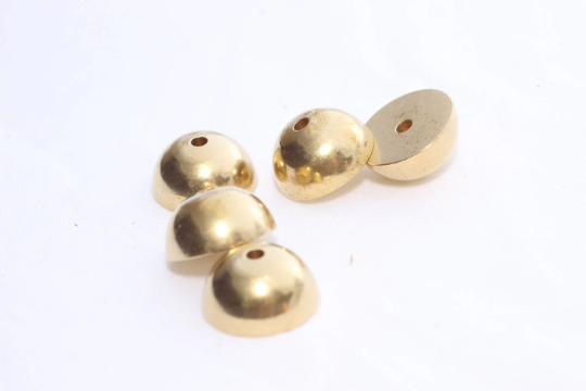 12mm Raw Brass Spacer Beads, Half Ball Beads, industrial ball KA58